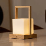 Noah light brown - Portable wooden rechargeable lamp Tavellio