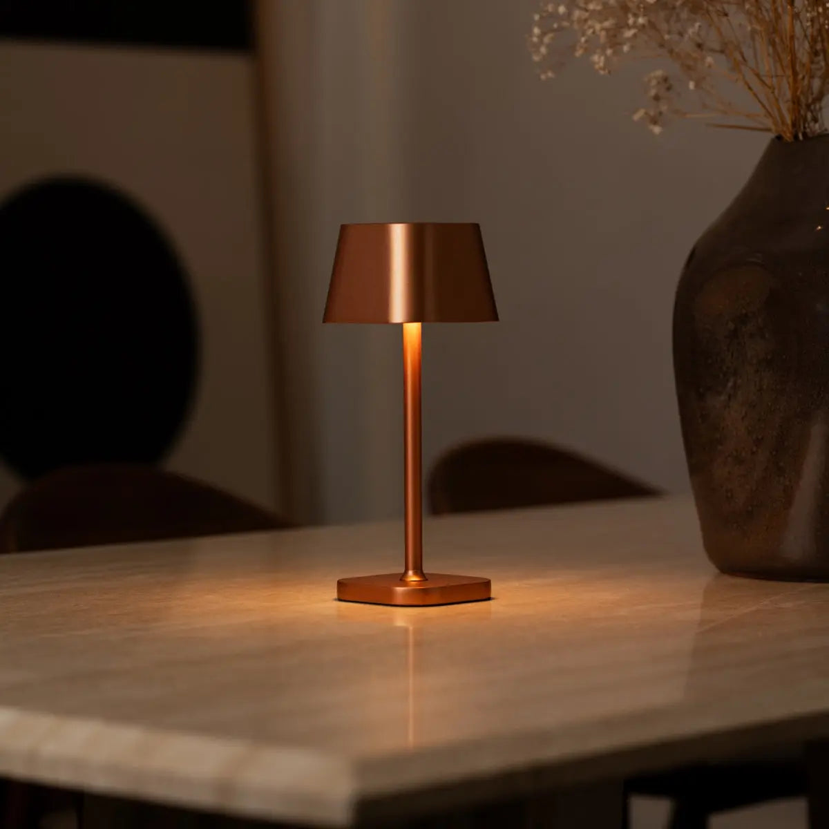 Ava Copper Rechargeable Table Lamp | Stylish, Cordless & Dimmable Tavellio