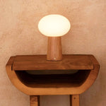 Max - Wooden cordless and rechargeable table lamp with glass Tavellio