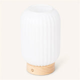 Lilly Unique Rechargeable Lamp – Frosted Glass & Wooden Base, Dimmable, 3 Light Modes Tavellio