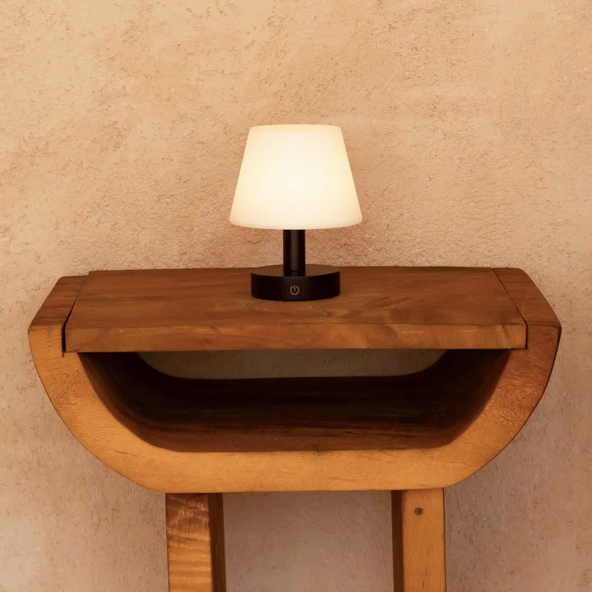 Teddy Black Wooden Rechargeable Table Lamp | Dimmable & Cordless with 3 Light Modes Tavellio