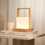 Noah light brown - Portable wooden rechargeable lamp Tavellio