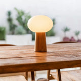 Max - Wooden cordless and rechargeable table lamp with glass Tavellio