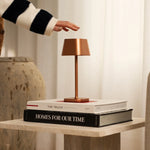 Ava Copper Rechargeable Table Lamp | Stylish, Cordless & Dimmable Tavellio