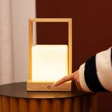 Noah light brown - Portable wooden rechargeable lamp Tavellio