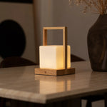 Noah light brown - Portable wooden rechargeable lamp Tavellio