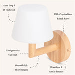 Ted Wooden Rechargeable Wall Lamp | Cordless & Dimmable Lighting Tavellio