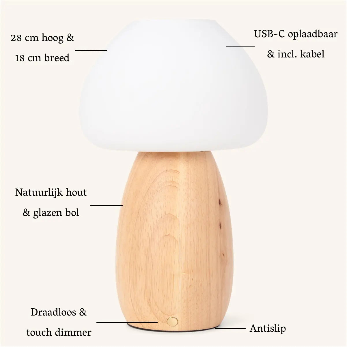 Bear Stylish Rechargeable Lamp – Cordless, Dimmable, Eco-Friendly Design Tavellio