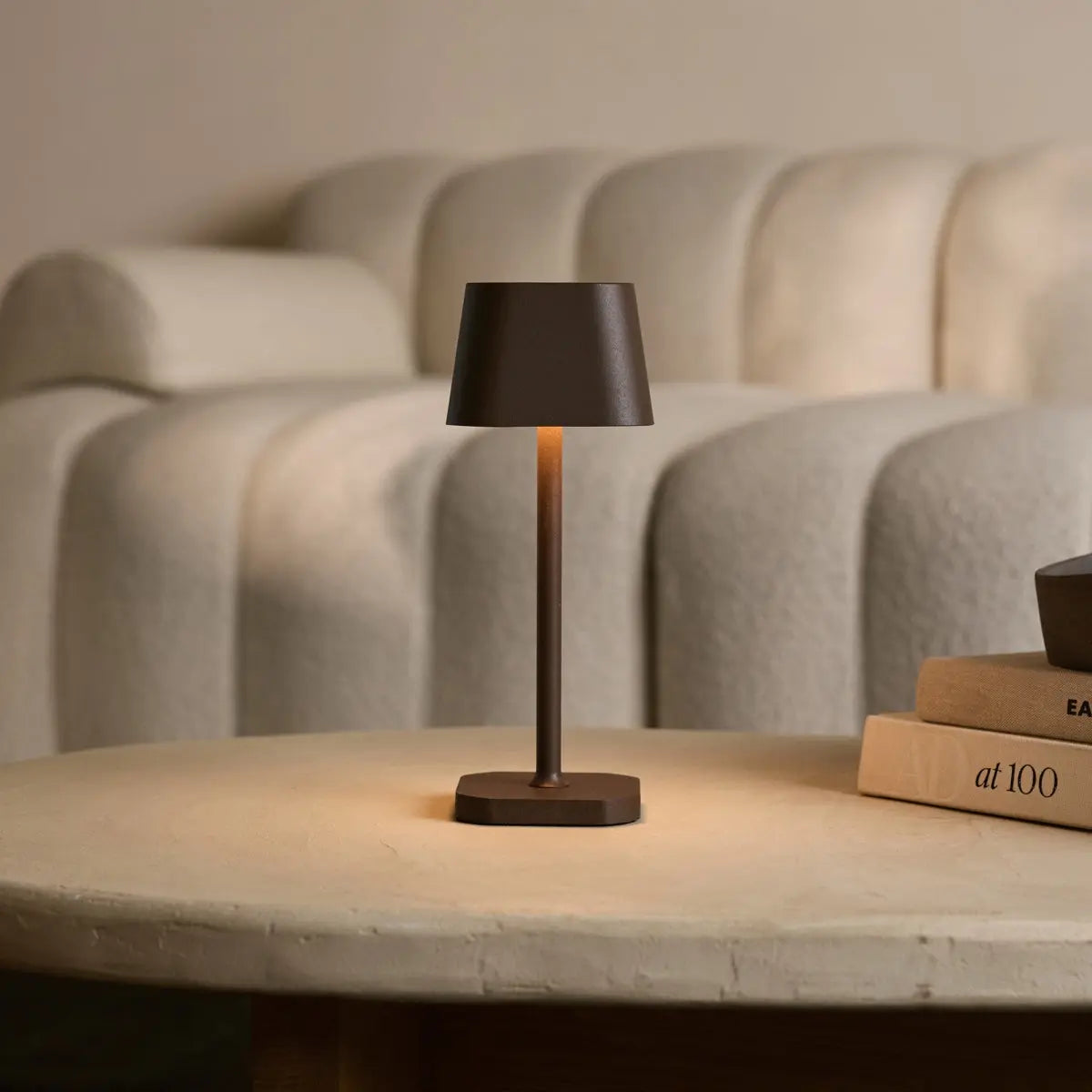 Ava Mocha Brown Rechargeable Table Lamp | Cordless & Dimmable Tavellio