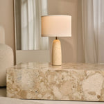 Charlotte Marble Lamp with Cotton Shade – Elegant Lighting for Your Home Tavellio