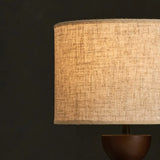 Kai Dark Brown Table Lamp with Sand Lampshade – Stylish, Handmade Lighting Tavellio