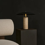 Nicolaas - Lamp made of travertine and metal Tavellio