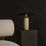 Nicolaas - Lamp made of travertine and metal Tavellio