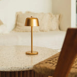 Anton Gold Rechargeable Table Lamp | Sleek & Cordless Lighting Tavellio