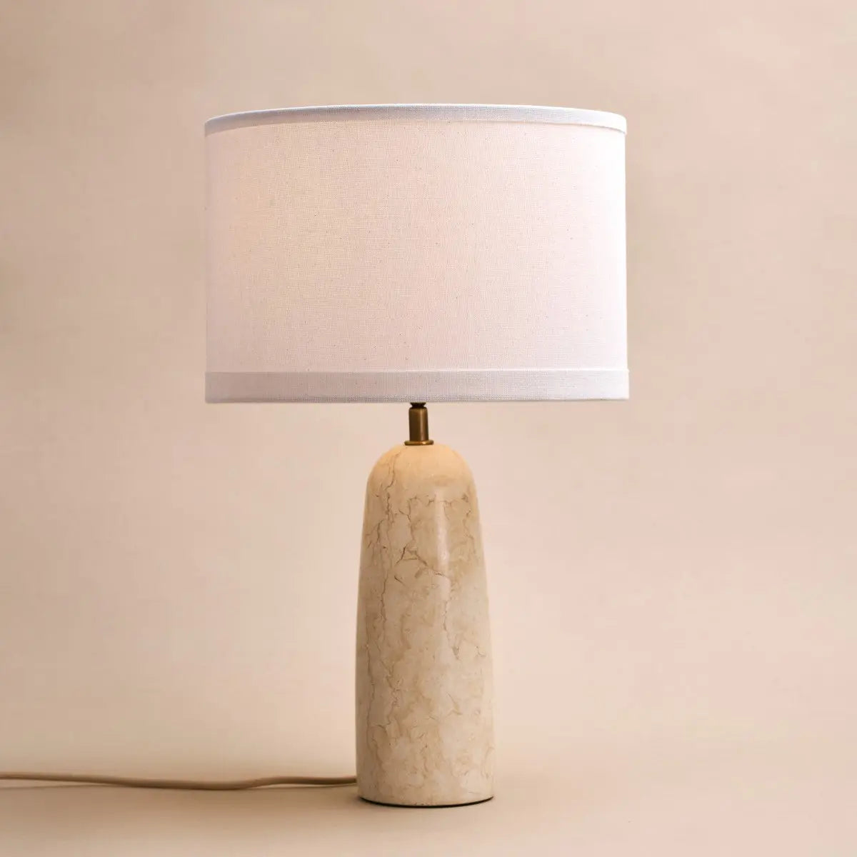 Charlotte Marble Lamp with Cotton Shade – Elegant Lighting for Your Home Tavellio