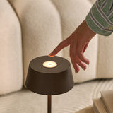 Hugo Mocha Brown Rechargeable Table Lamp - Stylish, Dimmable & Cordless