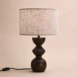 Kai Dark Brown Table Lamp with Sand Lampshade – Stylish, Handmade Lighting Tavellio