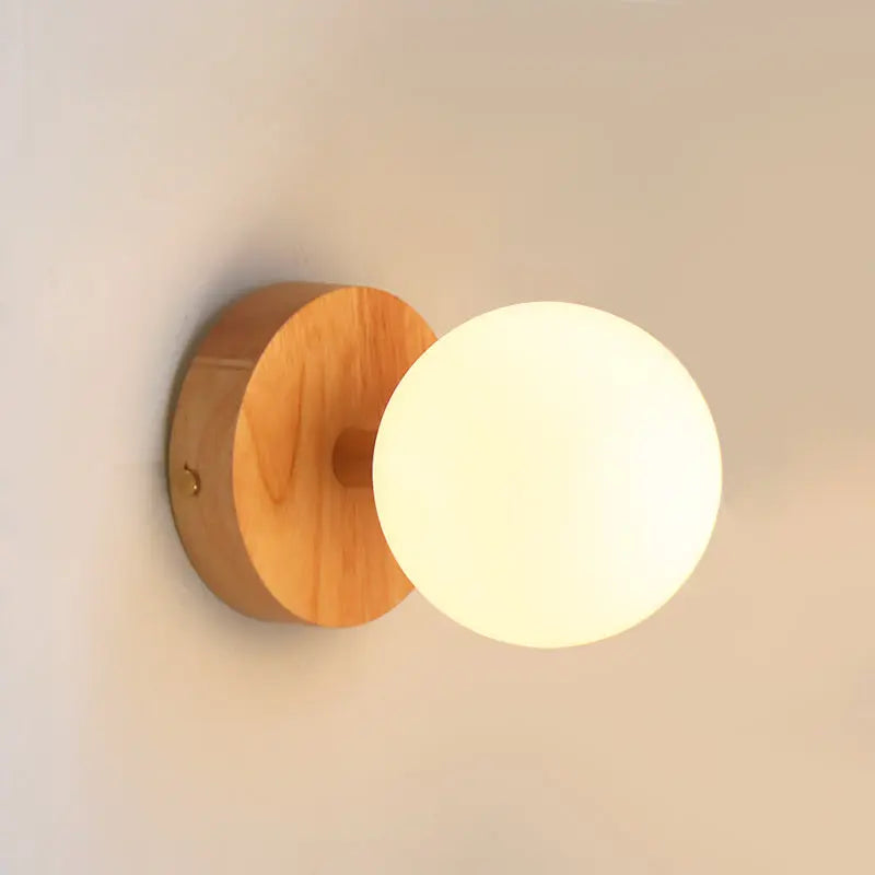 Richella Wooden & Glass Wall Light – Rechargeable & Cordless Tavellio