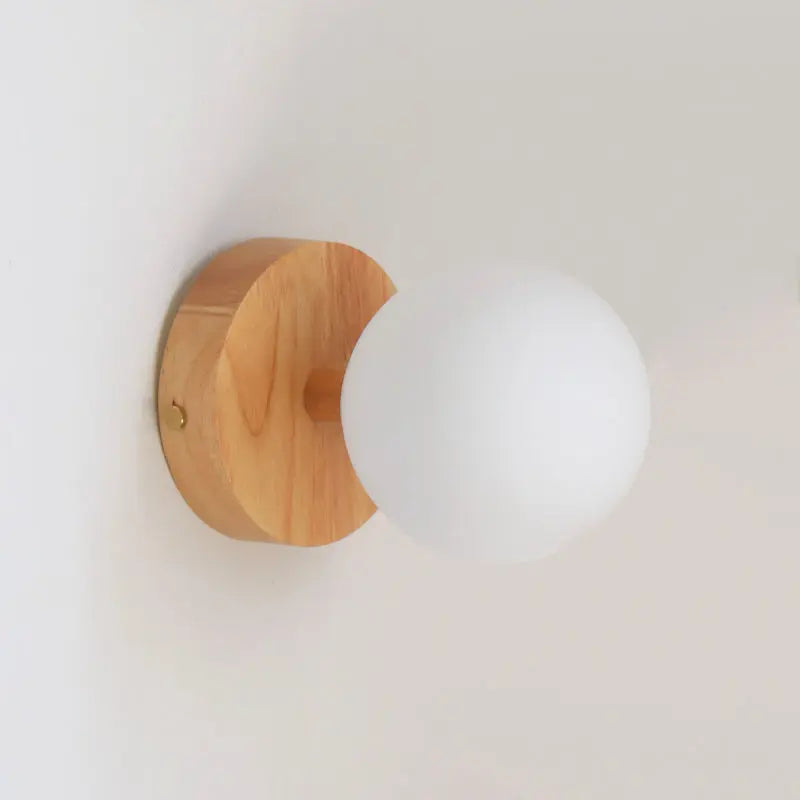 Richella Wooden & Glass Wall Light – Rechargeable & Cordless Tavellio