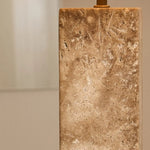 Rosie Travertine Lamp – Elegant Natural Stone with Cotton Shade Tavellio