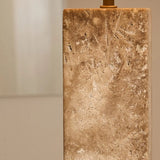 Rosie Travertine Lamp – Elegant Natural Stone with Cotton Shade Tavellio