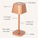 Ava Copper Rechargeable Table Lamp | Stylish, Cordless & Dimmable Tavellio